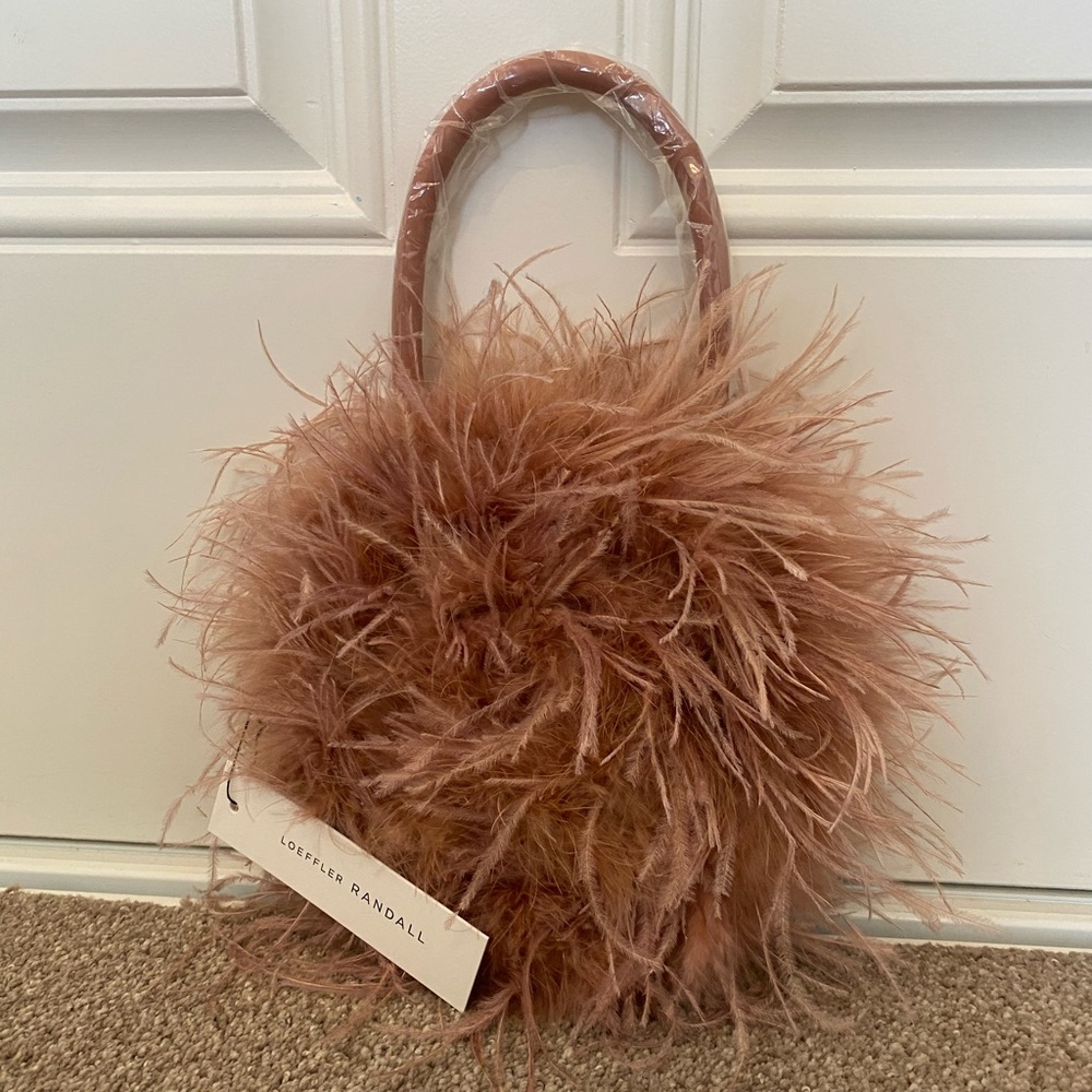 Loeffler Randall Zadie Feather Bag Purse Blush